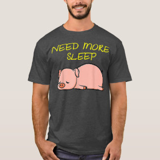 T-shirt Drôle Pyjama de cochon couché