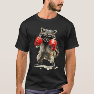 T-shirt Drôle Raccoon Costume Sport Boxe Gants Amateurs