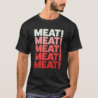 T-shirt Drôle Raffle Viande Noir Unisex Adultes Petits Cou