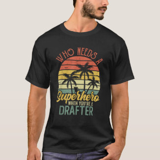 T-shirt Drôle Rédacteur Superhero Vintage Tee Pour Hommes 