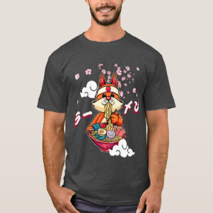 T-shirt Drôle Renard Manger Ramen mignon Noodles Vixen Jap