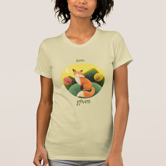 T-shirt Drôle Renard Zéro Donné Humour Démotivationnel (Devant)