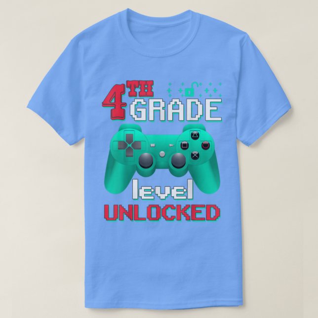 T-shirt Drôle Retour à l'école 4e niveau Vide déverrouillé (Design devant)