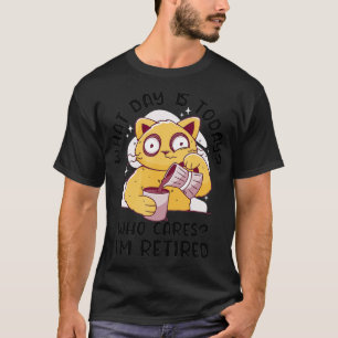 T-shirt Drôle Retraite Chat Café Lover Humour Retraité M