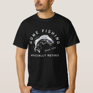 T-shirt Drôle Retraite Partis Pêche Officiellement Retrait