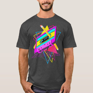T-shirt Drôle Retro 80s Cassette Tape Penser Mus