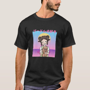 T-shirt Drôle Retro 90S Japonais Kawaii Anime Poodle,