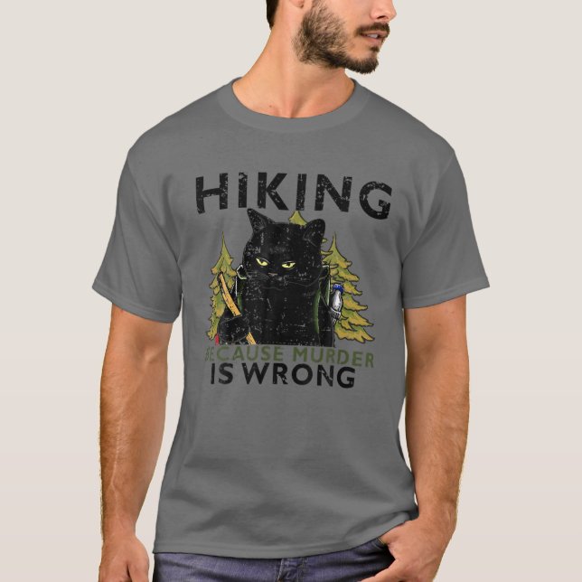 T-shirt Drôle Retro Chat Noir Parce Que Le Meurtre Est Wro (Devant)