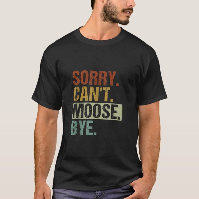 T-shirt Drôle Retro Moose Animal Design Pour Hommes Femmes (Devant)