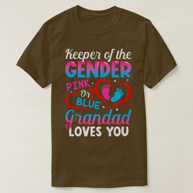 T-shirt Drôle Rose Ou Bleu Grand-Père Vous Aime Révéler Le (Design devant)