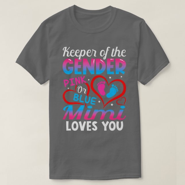 T-shirt Drôle Rose Ou Bleu Mimi Vous Aime Genre Révéler Cu (Design devant)