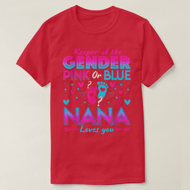 T-shirt Drôle Rose Ou Bleu Nana Vous Aime Genre Révéler Cu (Design devant)