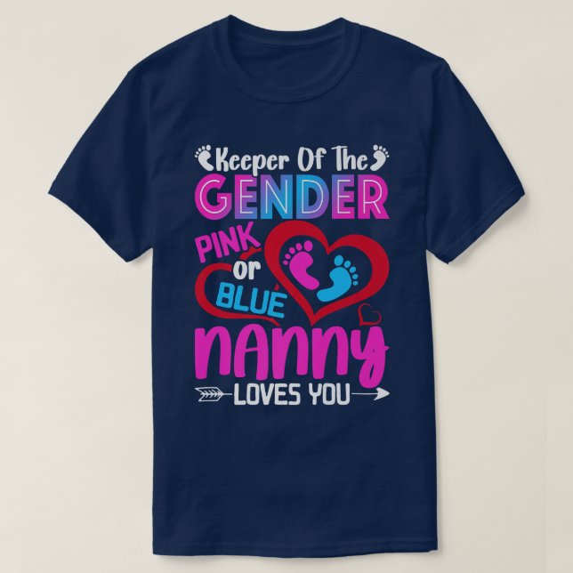 T-shirt Drôle Rose ou Bleu Nanny t'aime Genre Révéler C (Design devant)