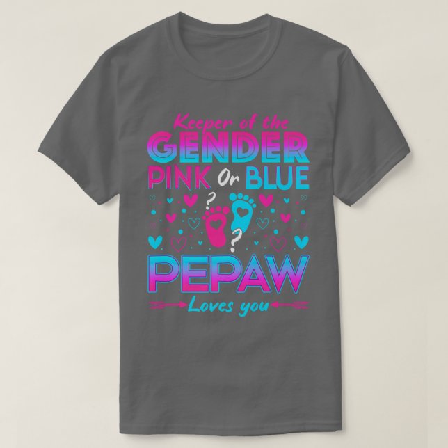 T-shirt Drôle Rose Ou Bleu Pepaw Vous Aime Genre Révéler C (Design devant)
