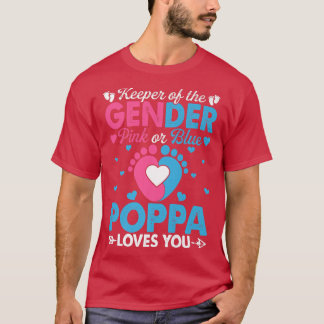 T-shirt Drôle Rose Ou Bleu Poppa Vous Aime Révélation De S