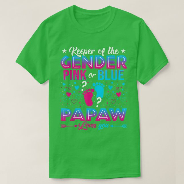 T-shirt Drôle Rose Ou Papaw Bleu Vous Aime Genre Révélatio (Design devant)