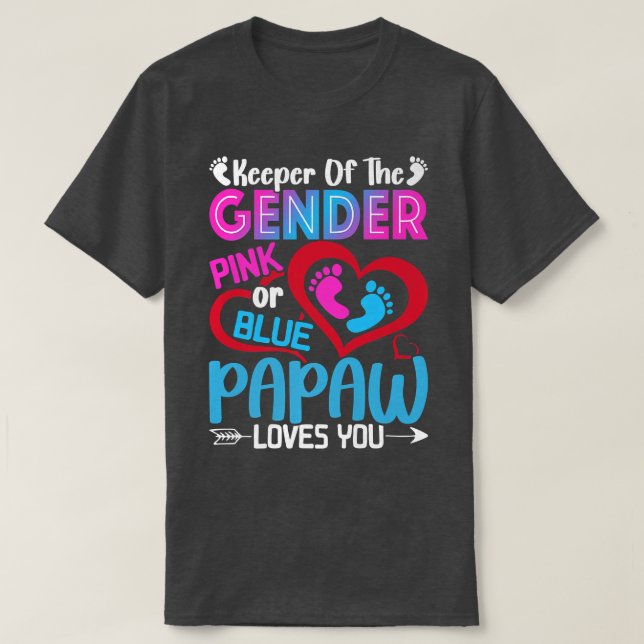 T-shirt Drôle Rose Ou Papaw Bleu Vous Aime Genre Révélatio (Design devant)