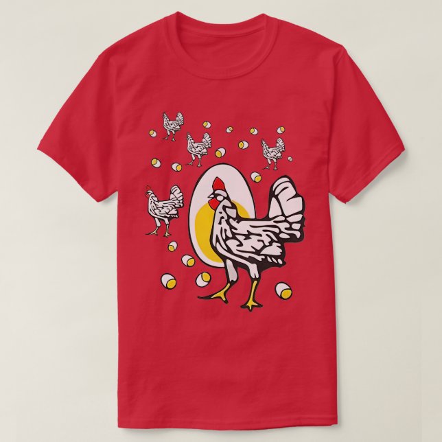 T-shirt Drôle Roseanne Rooster Poulet Oeuf (Design devant)