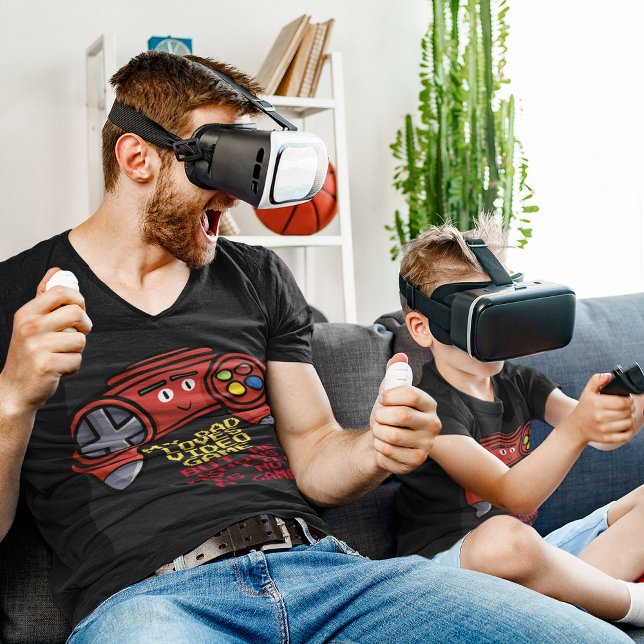 T-shirt Drôle Rouge Joystick Fête des pères Noir (Créateur téléchargé)