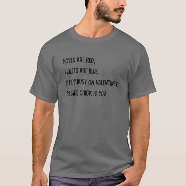 T-shirt Drôle Rude Valentine's Day Cheater Cheating Poetry (Devant)