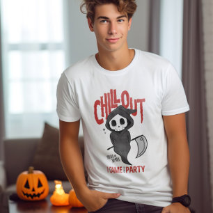T-shirt Drôle Sarcastique GrimReaper Costume de fête d'Hal