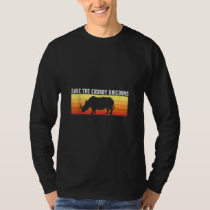 T-shirt Drôle Sauvez Le Chubby Unicorns Gras Rhino Vintage