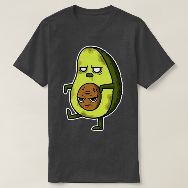 T-shirt Drôle Scary Avocado Slice Monster Aliments bio Hea (Design devant)