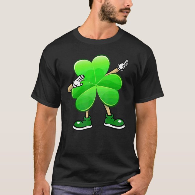 T-shirt Drôle Shamrock porter lunettes de soleil Dab Dance (Devant)