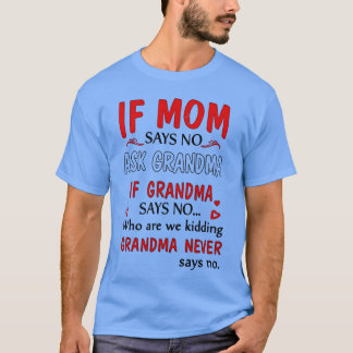 T-shirt Drôle si maman dit non demande à grand-mère Citati
