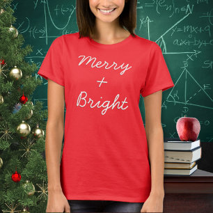 T-shirt Drôle Signe Plus Thème Mathématiques Joyeux Noël L