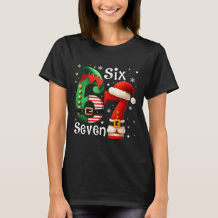 T-shirt Drôle Six Sept 67 Mème 6 7 Elf Santa Noël Pa
