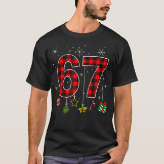 T-shirt Drôle Six Sept 6 7 Mème Humour 67 Carreaux Rouges