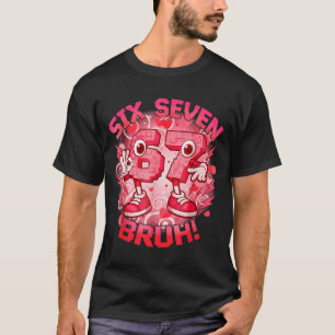 T-shirt Drôle Six Sept Bruh 67 Brainrot Meme Saint-Valenti
