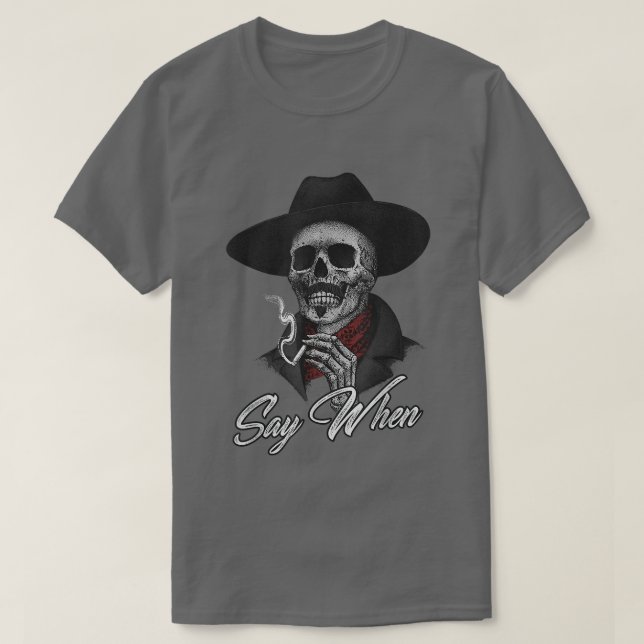 T-shirt Drôle Skeleton Fumer  (Design devant)