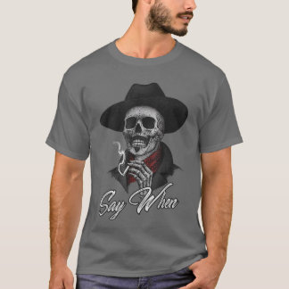 T-shirt Drôle Skeleton Fumer