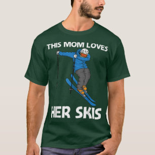 T-shirt Drôle Ski Design Pour Maman Mère Hiver Sport Sn