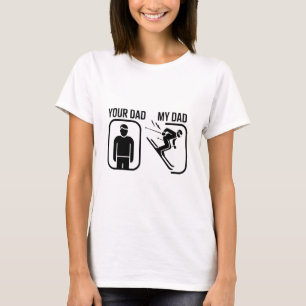 T-shirt Drôle Ski "Mon père" vs "Ton père" Design