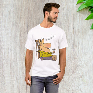T-shirt Drôle Sleepy Man Napping avec Sandwich