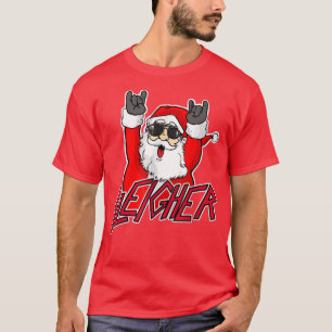 T-shirt Drôle Sleigher Heavy Metal Hail Santa Claus Metal 