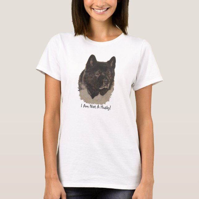 T-shirt Drôle slogan akita pas un portrait-art husky (Devant)