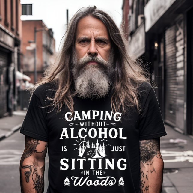 T-shirt Drôle slogan camper camping à boire des paroles (Créateur téléchargé)