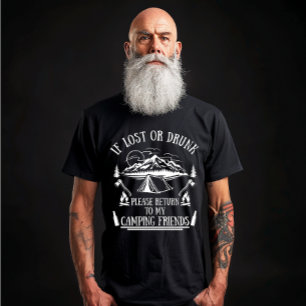 T-shirt Drôle slogan camper camping à boire des paroles