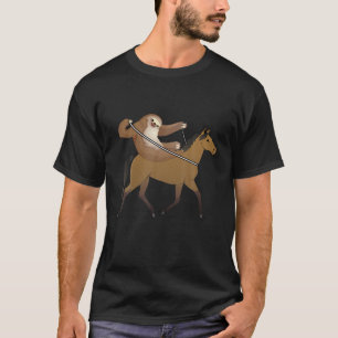 T-shirt Drôle Sloth équitation Cheval Pour Fentes Costume 
