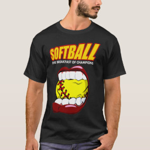 T-shirt Drôle Softball Petit déjeuner des champions