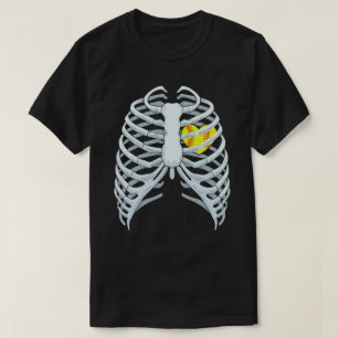 T-shirt Drôle Softball Skeleton Rib Cage Halloween Costume
