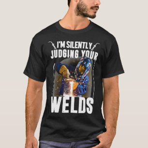 T-shirt Drôle Souder Cadeau Tee Je juge Silencieusement Vo
