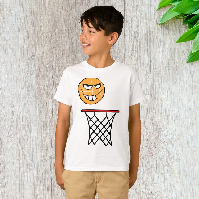T-shirt Drôle souriant Basketball visage Dunking (Créateur téléchargé)