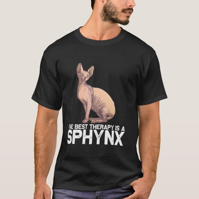 T-shirt Drôle Sphynx Conception Chat Pour Hommes Femmes Ch (Devant)