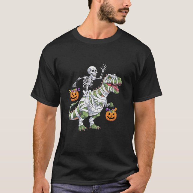 T-shirt Drôle Squelette maman Dinosaure T Rex Candy Grab H (Devant)