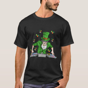 T-shirt drôle St Patrick's Day Dj Music Man Green